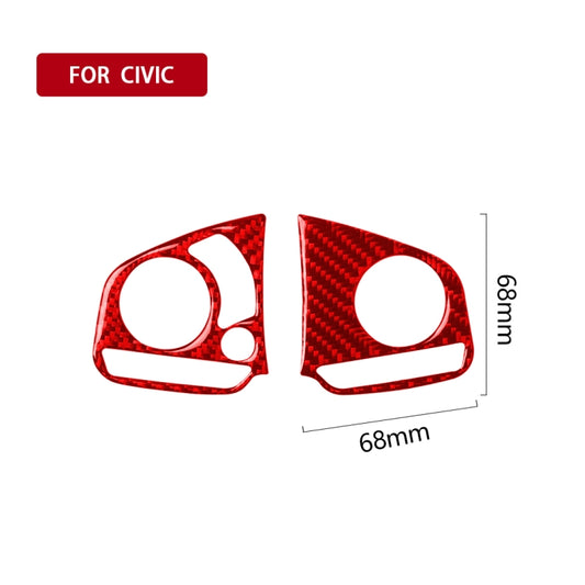 Car Carbon Fiber Steering Wheel Button High Configuration Decorative Sticker for Honda Tenth Generation Civic 2016-2019, Left and Right Drive Universal (Red) by buy2fix