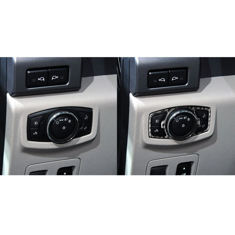 Car Carbon Fiber Headlight Switch Decorative Sticker for Ford F150 2017-2020, Left and Right Drive Universal by buy2fix