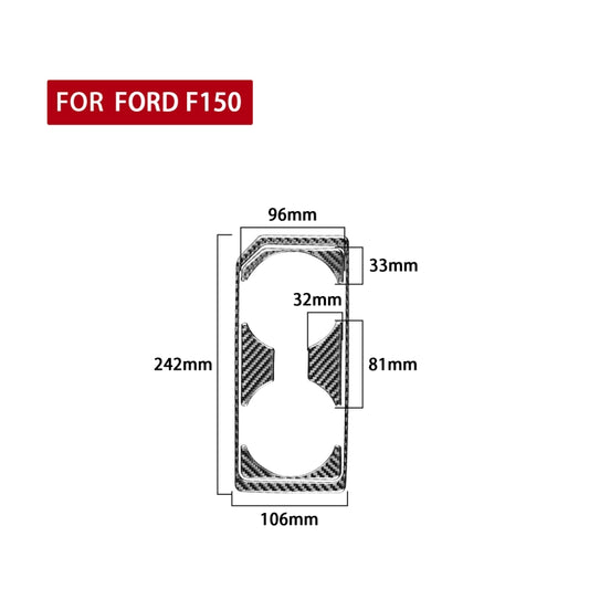 Car Carbon Fiber Front Water Cup Holder Frame Decorative Sticker for Ford F150 2017-2020, Right Drive by buy2fix