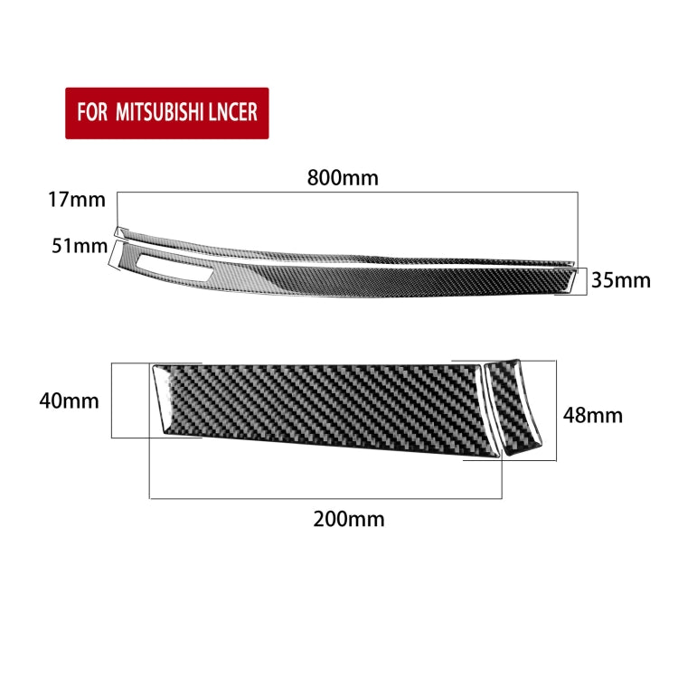 4 PCS Car Carbon Fiber Dashboard Panel Decorative Sticker for Mitsubishi Lancer EVO 2008-2015, Left Drive - Car Interior Mouldings by buy2fix | Online Shopping UK | buy2fix
