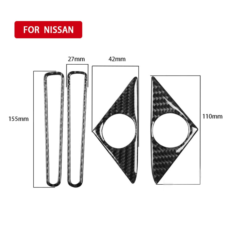 4 PCS Car Carbon Fiber Door Horn + Window Air Outlet Decorative Sticker for Nissan GTR R35 2008-2020, Left and Right Drive Universal - Car Interior Mouldings by buy2fix | Online Shopping UK | buy2fix