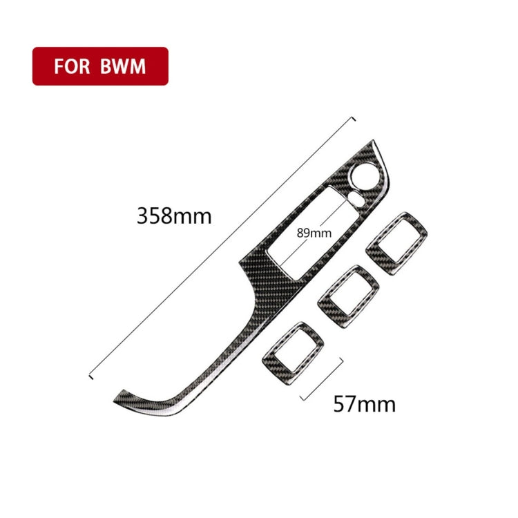4 PCS Carbon Fiber Car Left Driving Lifting Panel Decorative Sticker without Folding for BMW E90 / 320i / 325i, Diameter: 35.8cm - Car Interior Mouldings by buy2fix | Online Shopping UK | buy2fix