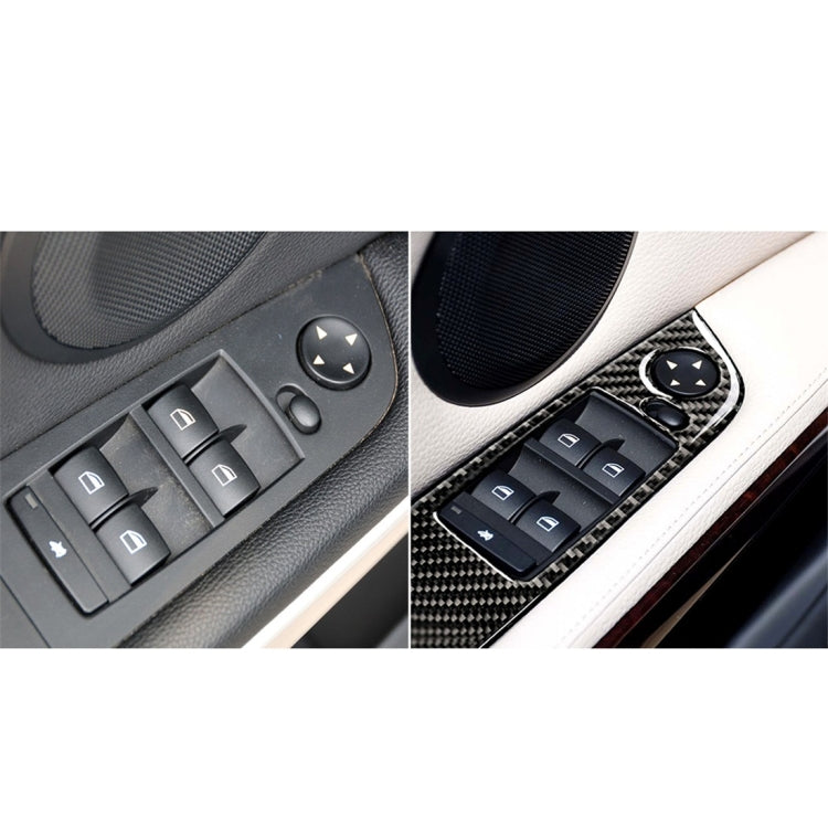 4 PCS Carbon Fiber Car Left Driving Lifting Panel Decorative Sticker without Folding for BMW E90 / 320i / 325i, Diameter: 35.8cm - Car Interior Mouldings by buy2fix | Online Shopping UK | buy2fix