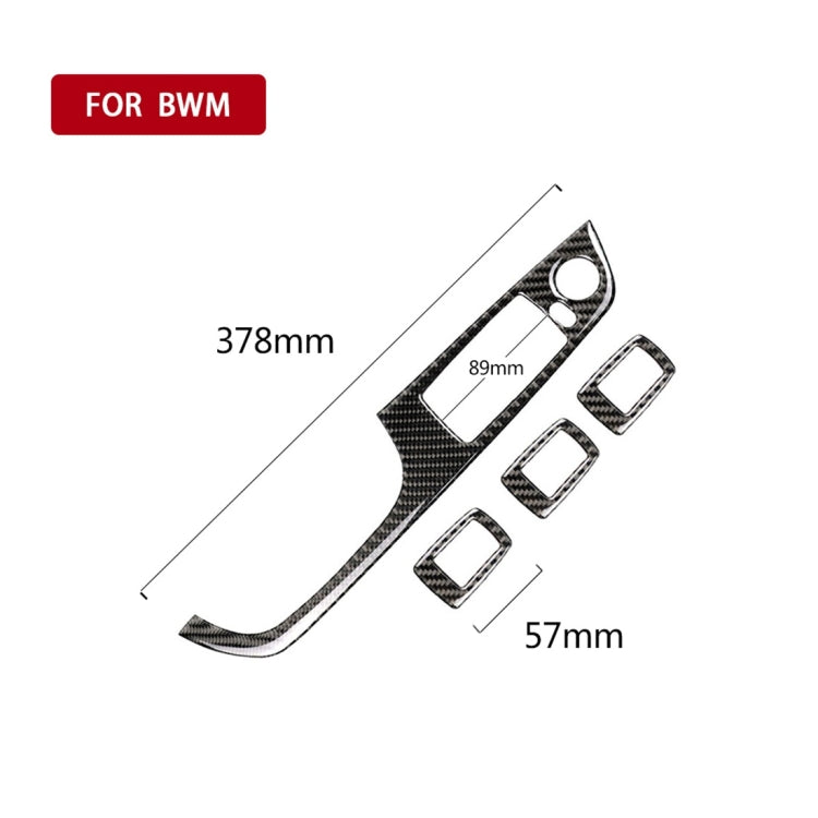 4 PCS Carbon Fiber Car Left Driving Lifting Panel Decorative Sticker without Folding for BMW E90 / 320i / 325i, Diameter: 37.8cm - Car Interior Mouldings by buy2fix | Online Shopping UK | buy2fix