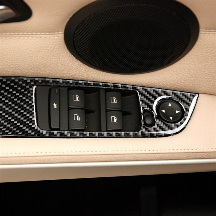 4 PCS Carbon Fiber Car Left Driving Lifting Panel Decorative Sticker without Folding for BMW E90 / 320i / 325i, Diameter: 37.8cm - Car Interior Mouldings by buy2fix | Online Shopping UK | buy2fix