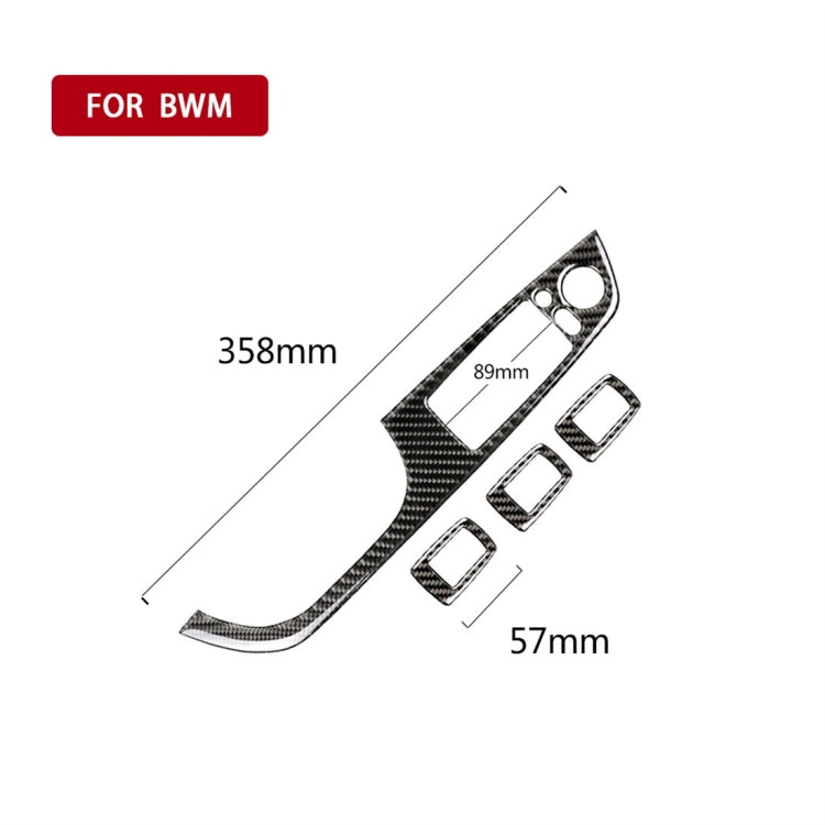 4 PCS Carbon Fiber Car Left Driving Lifting Panel Decorative Sticker with Folding for BMW E90 / 320i / 325i, Diameter: 35.8cm - Car Interior Mouldings by buy2fix | Online Shopping UK | buy2fix