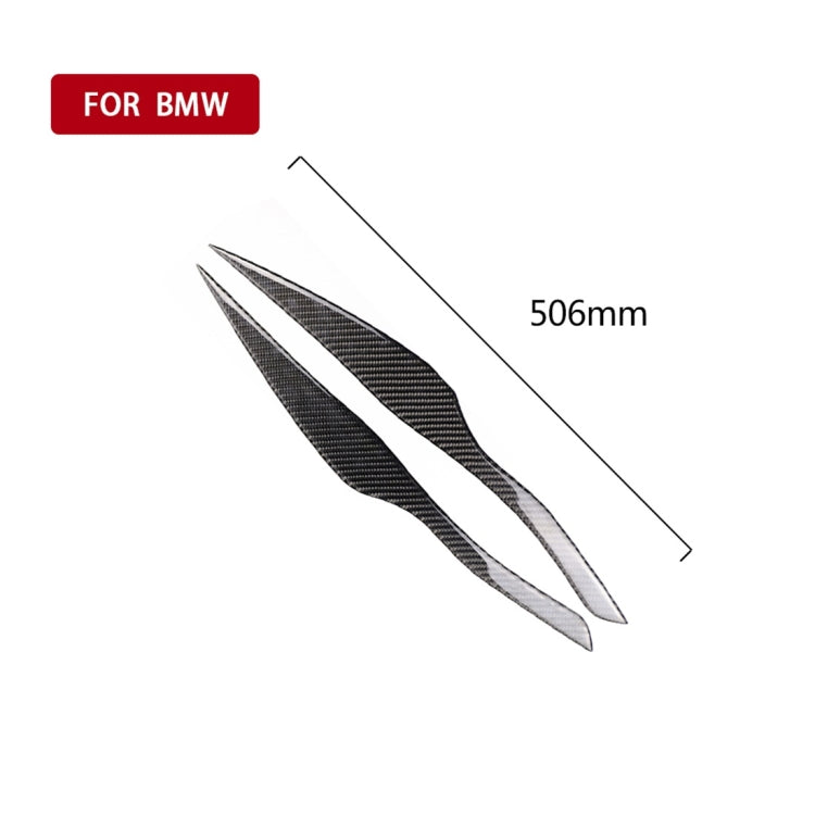 1 Pairs Carbon Fiber Car Lamp Eyebrow Decorative Sticker for BMW E90 / 318i / 320i / 325i 2005-2008, Drop Glue Version - Lamp Decoration by buy2fix | Online Shopping UK | buy2fix