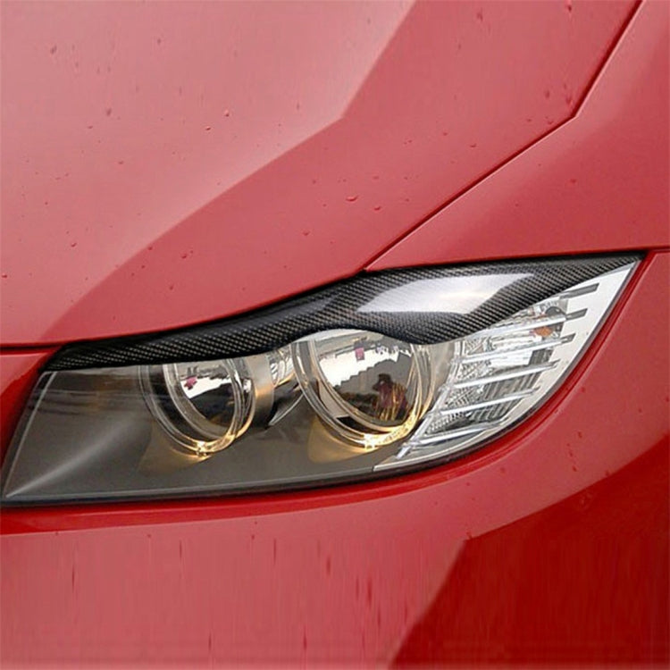 1 Pairs Carbon Fiber Car Lamp Eyebrow Decorative Sticker for BMW E90 / 318i / 320i / 325i 2005-2008, Drop Glue Version - Lamp Decoration by buy2fix | Online Shopping UK | buy2fix