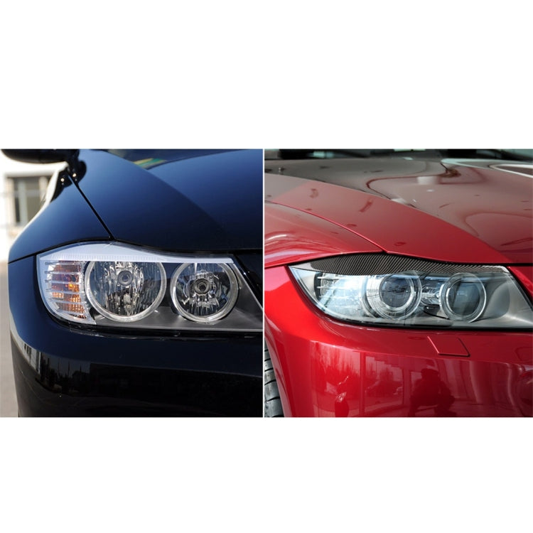 1 Pairs Carbon Fiber Car Lamp Eyebrow Decorative Sticker for BMW E90 / 318i / 320i / 325i 2005-2008, Drop Glue Version - Lamp Decoration by buy2fix | Online Shopping UK | buy2fix
