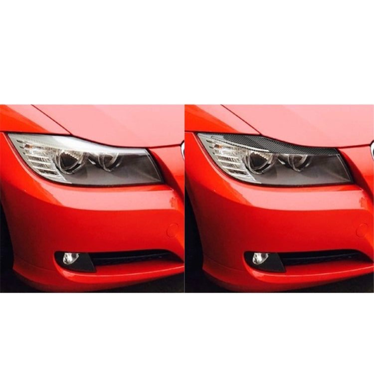 1 Pair Carbon Fiber Car Lamp Eyebrow Decorative Sticker for BMW E90 / 318i / 320i / 325i 2009-2012 - by buy2fix | Online Shopping UK | buy2fix