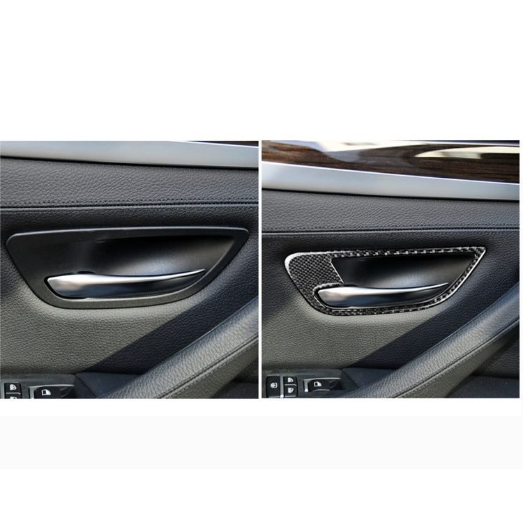 4 PCS Carbon Fiber Car Door Handle Frame Decorative Sticker for BMW 5 Series F10 2011-2017 - Car Interior Mouldings by buy2fix | Online Shopping UK | buy2fix