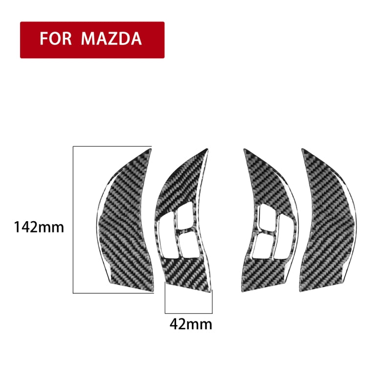 4 PCS Car Carbon Fiber Steering Wheel Decorative Sticker for Mazda RX8 2004-2008, Left and Right Drive Universal - Car Interior Mouldings by buy2fix | Online Shopping UK | buy2fix