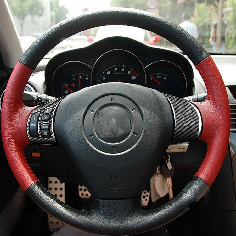 4 PCS Car Carbon Fiber Steering Wheel Decorative Sticker for Mazda RX8 2004-2008, Left and Right Drive Universal - Car Interior Mouldings by buy2fix | Online Shopping UK | buy2fix