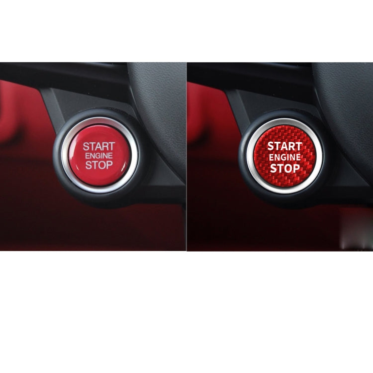 Car Carbon Fiber Engine Start Button Decorative Cover Trim for Alfa Romeo Giulia (Red) by buy2fix