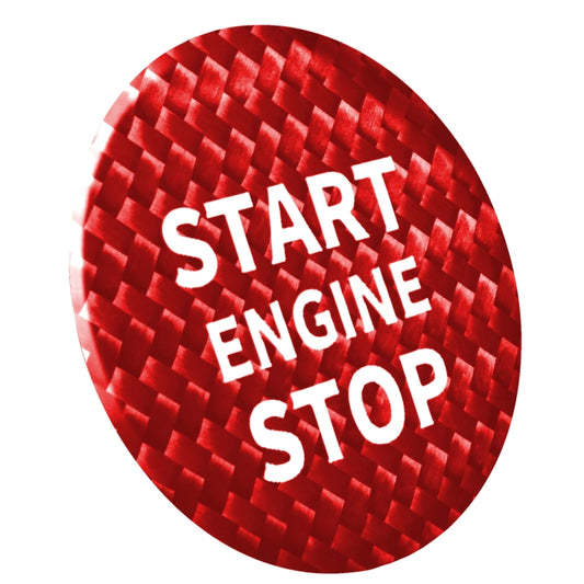 Car Carbon Fiber Engine Start Button Decorative Cover Trim for Volkswagen Tiguan L 2017-2019 (Red) by buy2fix