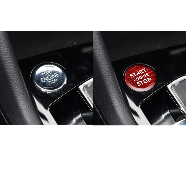 Car Carbon Fiber Engine Start Button Decorative Cover Trim for Volkswagen Tiguan L 2017-2019 (Red) by buy2fix
