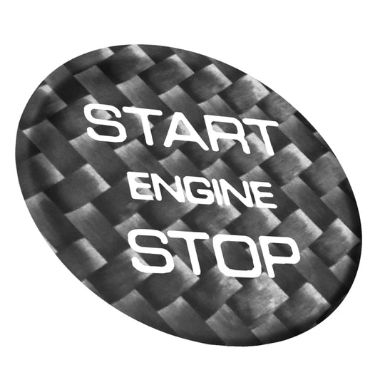 Car Carbon Fiber Engine Start Button Decorative Cover Trim for Land Rover Discovery 2016-2019 (Black) by buy2fix