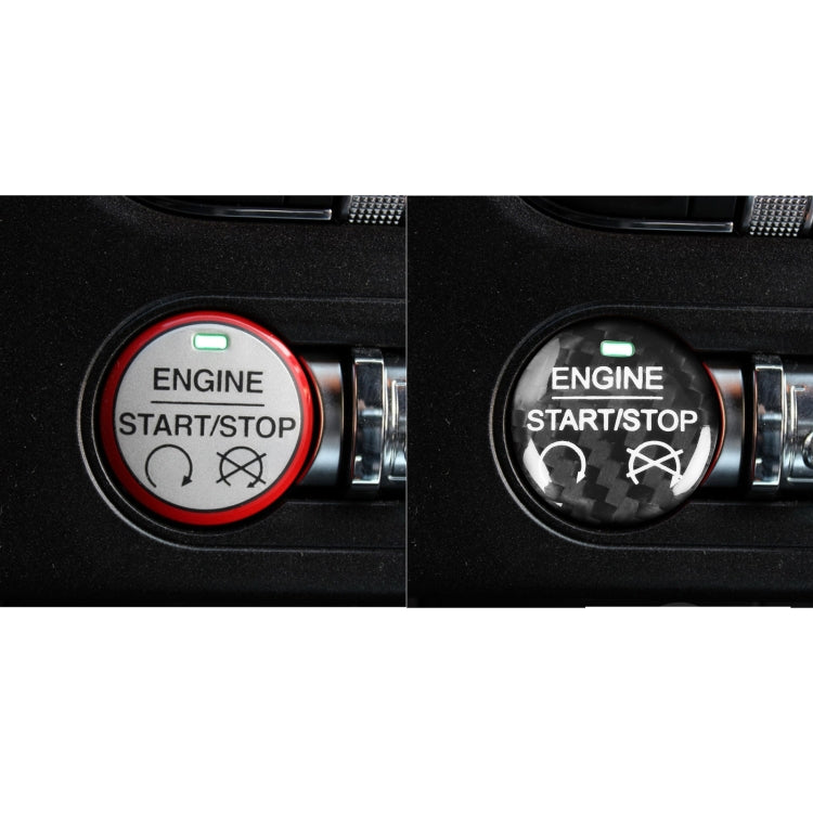 Car Carbon Fiber Engine Start Button Decorative Cover Trim for Ford Mustang 2015-2019 (Black) by buy2fix