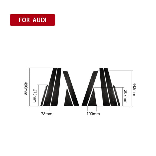 10 in 1 Car Carbon Fiber Center Pillar Decorative Sticker for Audi Q7 / SQ7 4M 2016-2019, Left and Right Drive Universal - Car Interior Mouldings by buy2fix | Online Shopping UK | buy2fix