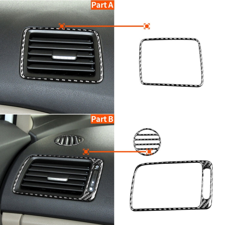 3 in 1 Car Carbon Fiber Front Passenger Seat Air Outlet Decorative Sticker for Honda Civic 8th Generation 2006-2011, Right Drive by buy2fix