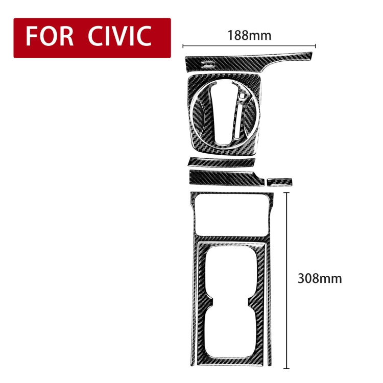 10 in 1 Car Carbon Fiber Automatic Gear + Water Cup Holder Decorative Sticker for Honda Civic 8th Generation 2006-2011, Right Drive - Car Interior Mouldings by buy2fix | Online Shopping UK | buy2fix