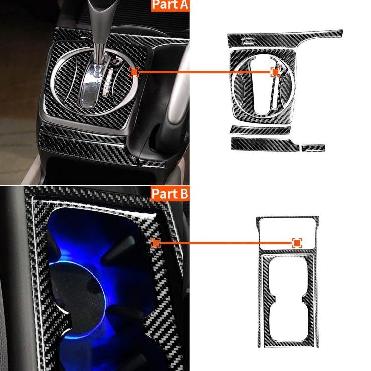 10 in 1 Car Carbon Fiber Automatic Gear + Water Cup Holder Decorative Sticker for Honda Civic 8th Generation 2006-2011, Right Drive - Car Interior Mouldings by buy2fix | Online Shopping UK | buy2fix