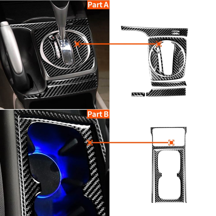 10 in 1 Car Carbon Fiber Automatic Gear + Water Cup Holder Decorative Sticker for Honda Civic 8th Generation 2006-2011, Left Drive - by buy2fix | Online Shopping UK | buy2fix