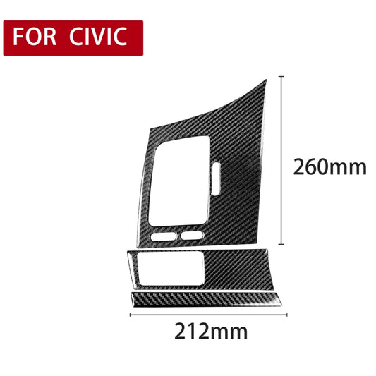 3 in 1 Car Carbon Fiber Driver Seat Left Side Panel Decorative Sticker for Honda Civic 8th Generation 2006-2011, Left Drive by buy2fix