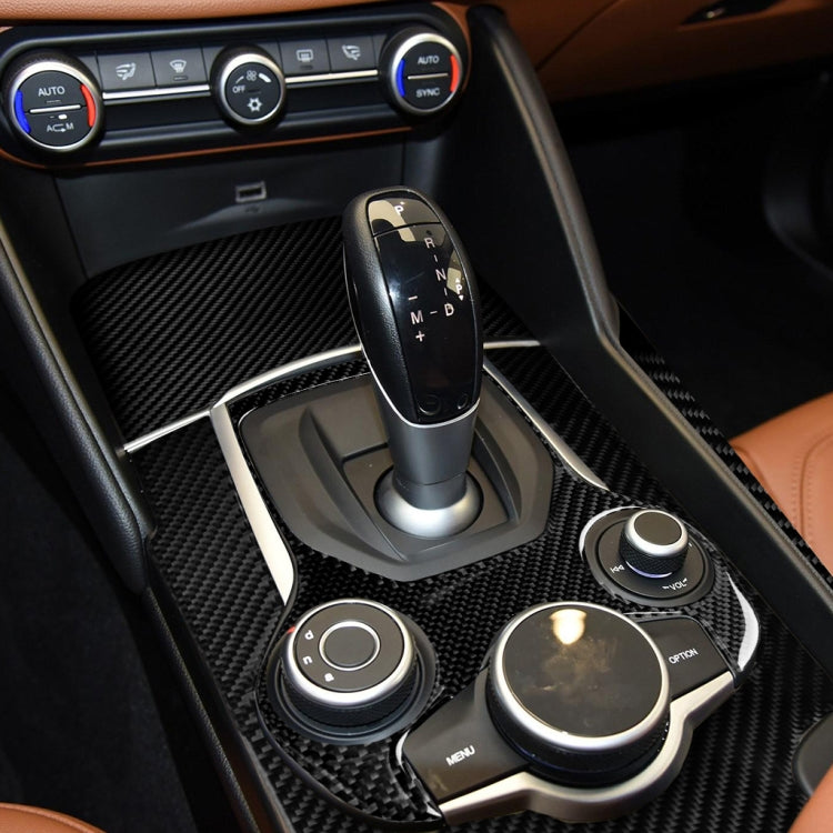 4 in 1 Car Carbon Fiber Gear Frame Panel Decorative Sticker for Alfa Romeo Giulia 2017-2019, Right Drive - Car Interior Mouldings by buy2fix | Online Shopping UK | buy2fix