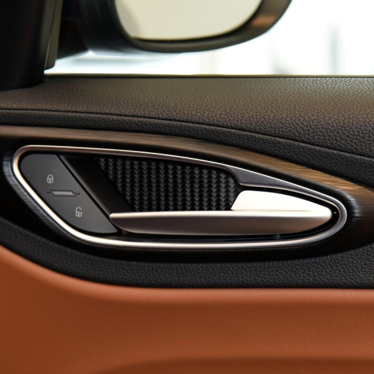 4 in 1 Car Carbon Fiber Inner Door Bowl Decorative Sticker for Alfa Romeo Giulia 2017-2019, Left and Right Drive Universal - Car Interior Mouldings by buy2fix | Online Shopping UK | buy2fix