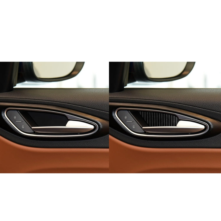 4 in 1 Car Carbon Fiber Inner Door Bowl Decorative Sticker for Alfa Romeo Giulia 2017-2019, Left and Right Drive Universal - Car Interior Mouldings by buy2fix | Online Shopping UK | buy2fix