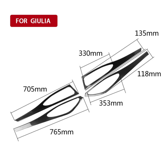 4 in 1 Car Carbon Fiber Door Decorative Sticker for Alfa Romeo Giulia 2017-2019, Left and Right Drive Universal - Car Interior Mouldings by buy2fix | Online Shopping UK | buy2fix