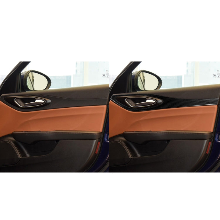4 in 1 Car Carbon Fiber Door Decorative Sticker for Alfa Romeo Giulia 2017-2019, Left and Right Drive Universal - Car Interior Mouldings by buy2fix | Online Shopping UK | buy2fix