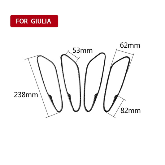 4 in 1 Car Carbon Fiber Inner Door Handle Decorative Sticker for Alfa Romeo Giulia 2017-2019, Left and Right Drive Universal - Car Interior Mouldings by buy2fix | Online Shopping UK | buy2fix