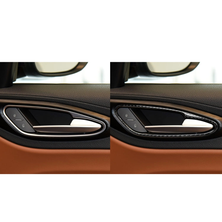 4 in 1 Car Carbon Fiber Inner Door Handle Decorative Sticker for Alfa Romeo Giulia 2017-2019, Left and Right Drive Universal - Car Interior Mouldings by buy2fix | Online Shopping UK | buy2fix