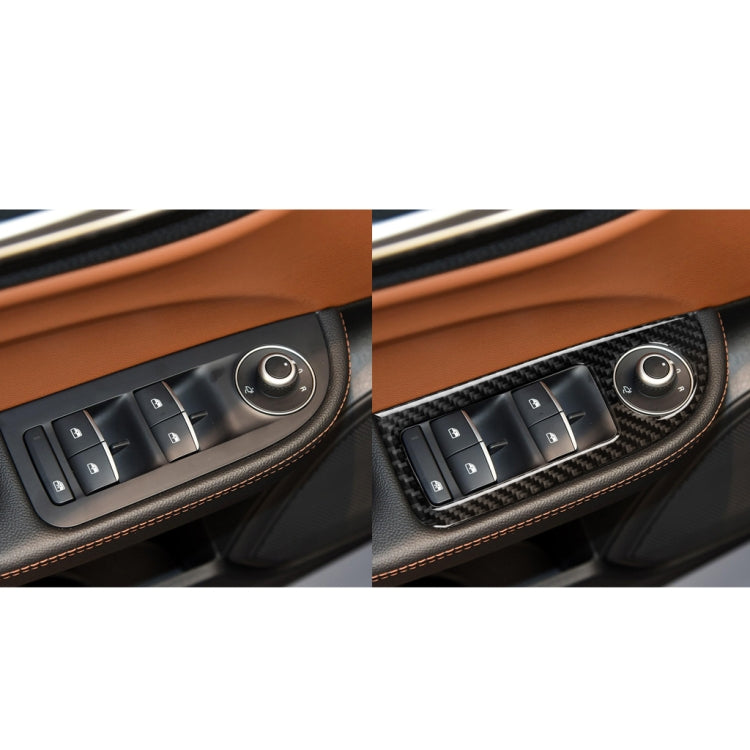 4 in 1 Car Carbon Fiber Window Button Panel Decorative Sticker for Alfa Romeo Giulia 2017-2019, Left Drive - Car Interior Mouldings by buy2fix | Online Shopping UK | buy2fix