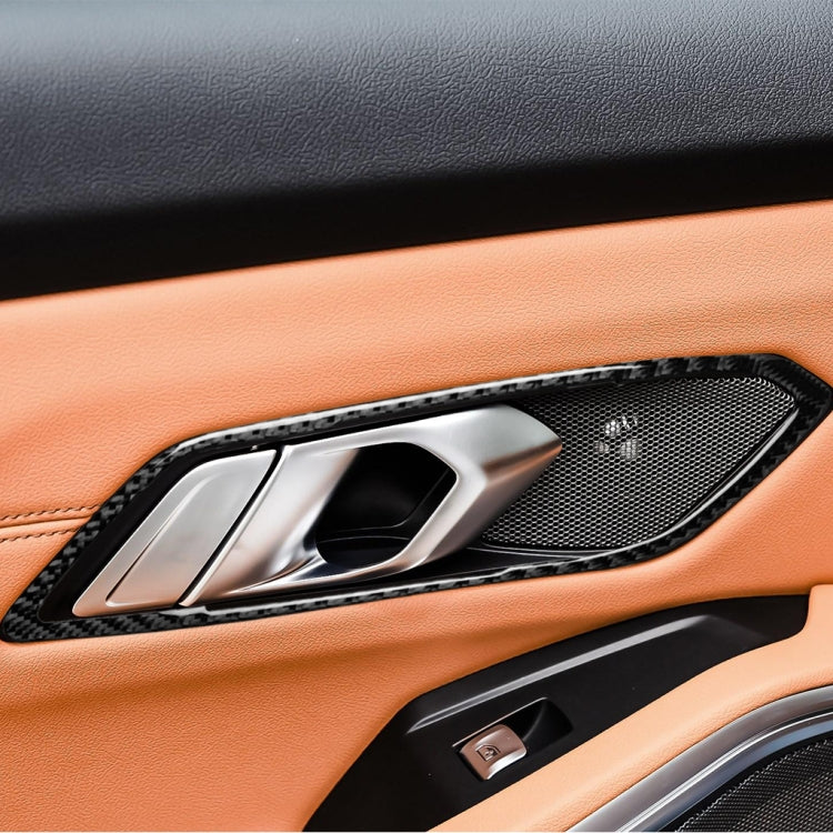 4 in 1 Car Carbon Fiber Door Handle Decorative Sticker for BMW 3 Series G20/G28/325Li/330d/335 2019-2020, Left and Right Drive Universal - Car Interior Mouldings by buy2fix | Online Shopping UK | buy2fix