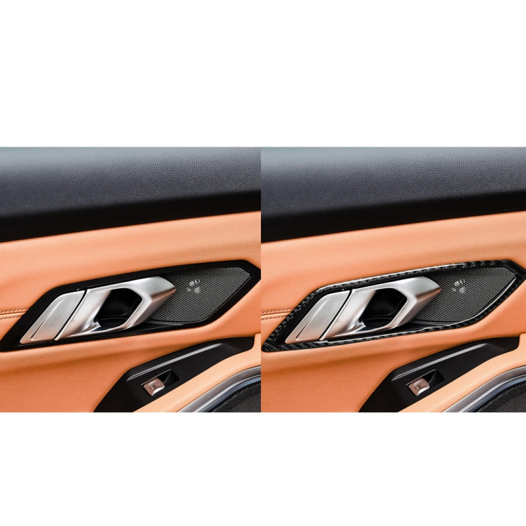 4 in 1 Car Carbon Fiber Door Handle Decorative Sticker for BMW 3 Series G20/G28/325Li/330d/335 2019-2020, Left and Right Drive Universal - Car Interior Mouldings by buy2fix | Online Shopping UK | buy2fix