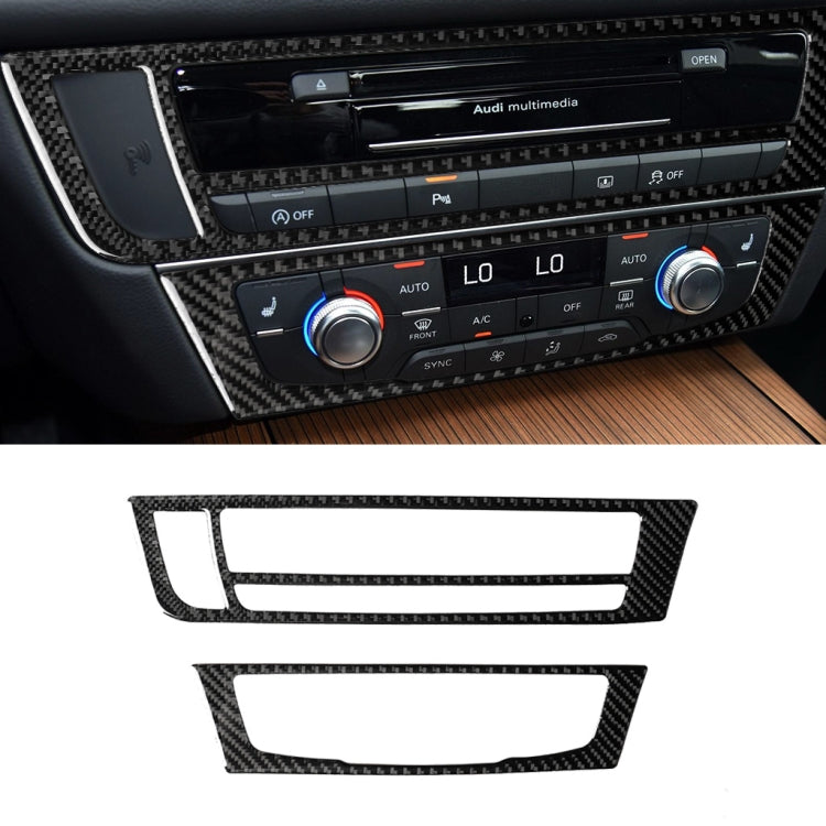 Car Carbon Fiber Air Conditioning CD Panel Decorative Sticker for Audi A6 S6 C7 A7 S7 4G8 2012-2018, Left Drive - by buy2fix | Online Shopping UK | buy2fix