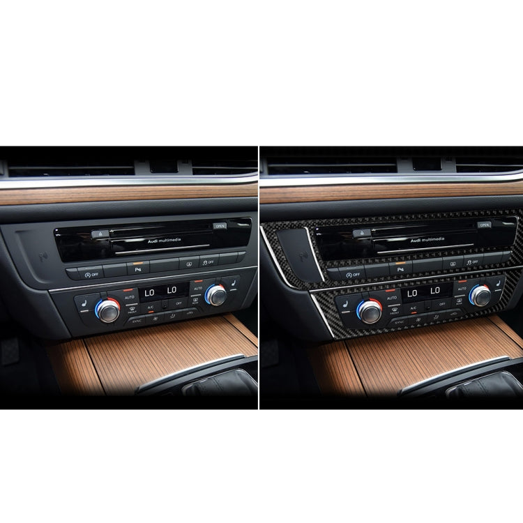 Car Carbon Fiber Air Conditioning CD Panel Decorative Sticker for Audi A6 S6 C7 A7 S7 4G8 2012-2018, Left Drive - by buy2fix | Online Shopping UK | buy2fix