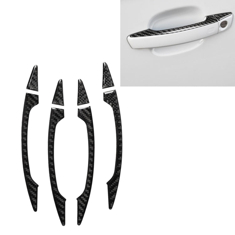 4 PCS Car Carbon Fiber Door Outside Handle Decorative Sticker for Audi A3 2014-2019, Left and Right Drive Universal - Car Interior Mouldings by buy2fix | Online Shopping UK | buy2fix