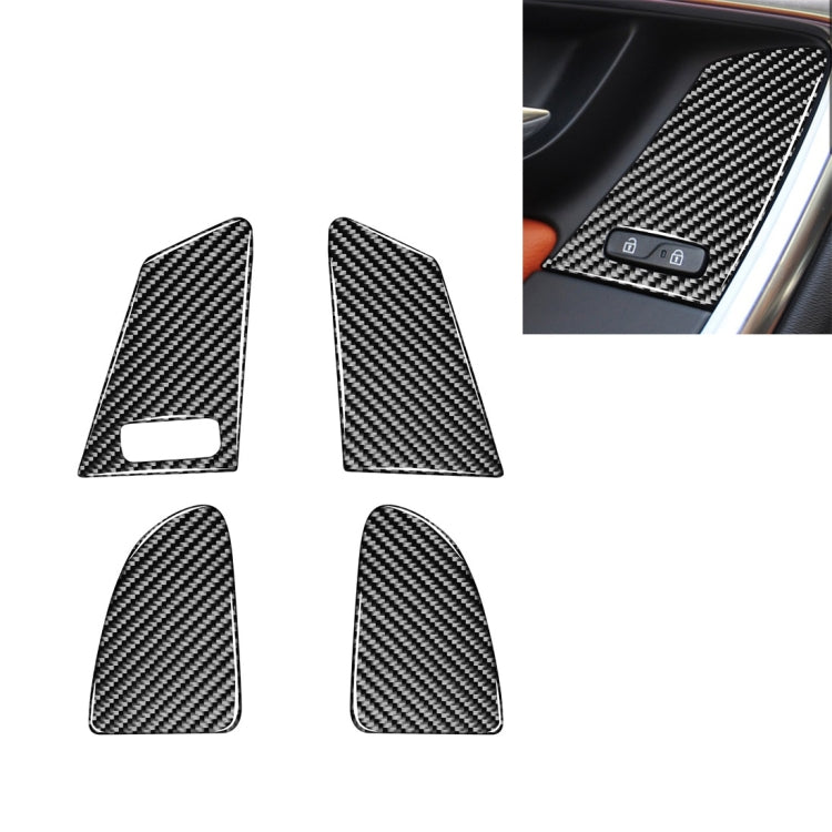 4 PCS Car Carbon Fiber Window Lifting Button Decorative Stickers for Volvo V60 / XC60 2010-2017 / S60 2010-2018, Left Drive - Car Interior Mouldings by buy2fix | Online Shopping UK | buy2fix