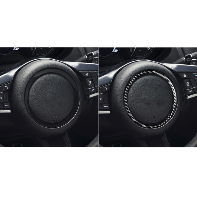 Car Carbon Fiber Steering Wheel Logo Decorative Stickers for Jaguar F-PACE X761 XE X760 XF X260 XJ 2016-2020, Left and Right Drive Universal by buy2fix