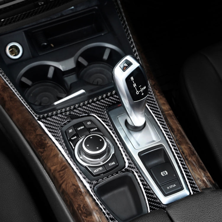 Car Carbon Fiber Water Cup Holder Decorative Sticker for BMW E70 X5 / E71 X6 2009-2013, Right Drive by buy2fix