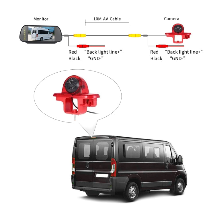 PZ464 Car Waterproof Brake Light View Camera + 7 inch Rearview Monitor for Renault / Vauxhall - Rear View Cameras by buy2fix | Online Shopping UK | buy2fix