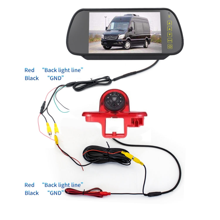 PZ464 Car Waterproof Brake Light View Camera + 7 inch Rearview Monitor for Renault / Vauxhall - Rear View Cameras by buy2fix | Online Shopping UK | buy2fix