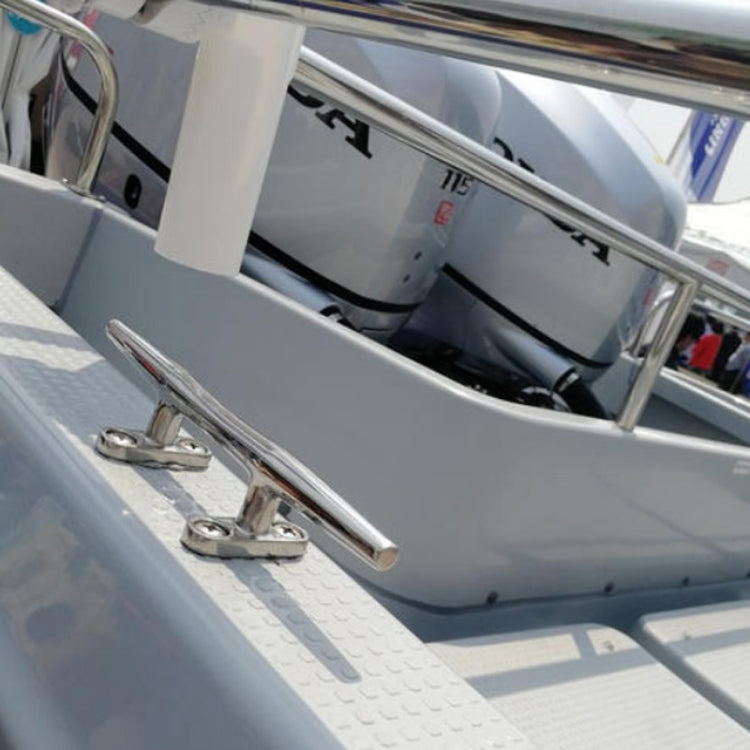 Marine Stainless Steel Flat Top 4 inch Base Boat Cleats Dock with Screws by buy2fix