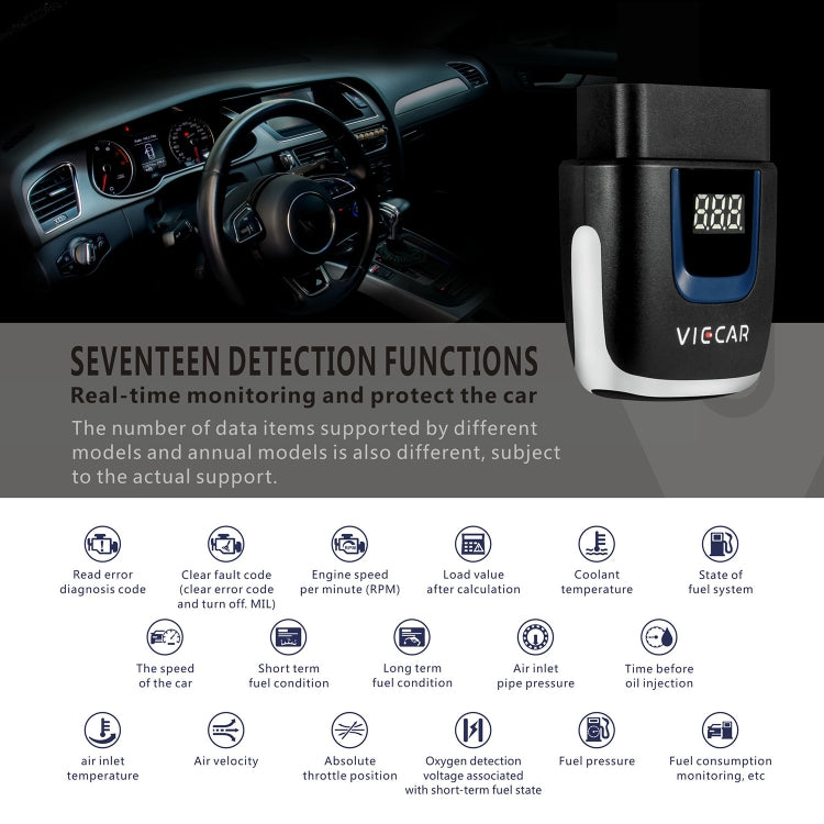 Viecar VP003 Car Mini OBD + USB / Type-C Interface Fault Detector V2.2 Bluetooth Diagnostic Tool - Code Readers & Scan Tools by buy2fix | Online Shopping UK | buy2fix