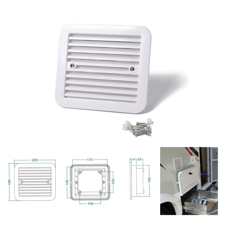 12V White Air Vent with Fan RV Trailer Caravan Mute Side Air Ventilation - Air Conditioning System by buy2fix | Online Shopping UK | buy2fix