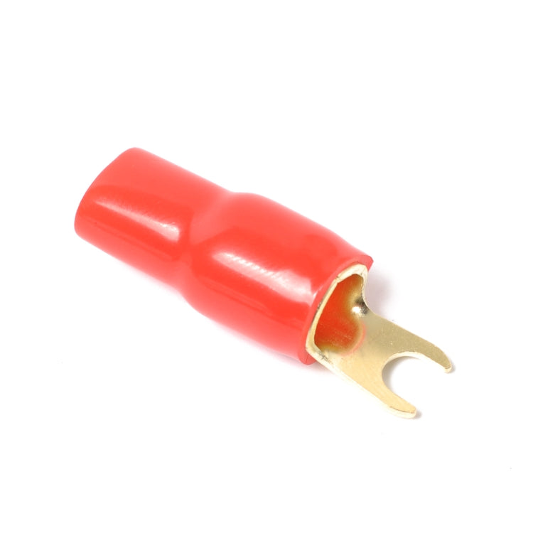 5 Pairs Car Audio Power Ground Wire Fork Terminals Brass 4 Gauge 5/16 inch Connectors Red and Black Boots - Booster Cable & Clip by buy2fix | Online Shopping UK | buy2fix
